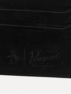 Carteira Original Penguin Masculina Porta Cartão Suede Preta