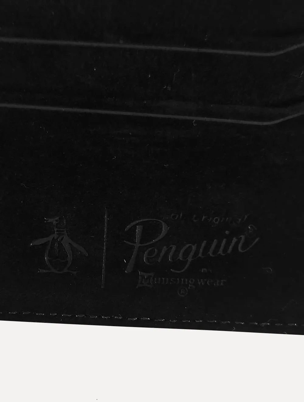 Carteira Original Penguin Masculina Porta Cartão Suede Preta
