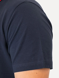 Polo Tommy Jeans Masculina Regular Flag Neck Azul Marinho