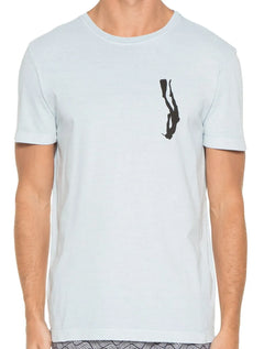 Camiseta Osklen Masculina Slim Rough Diver Azul Claro