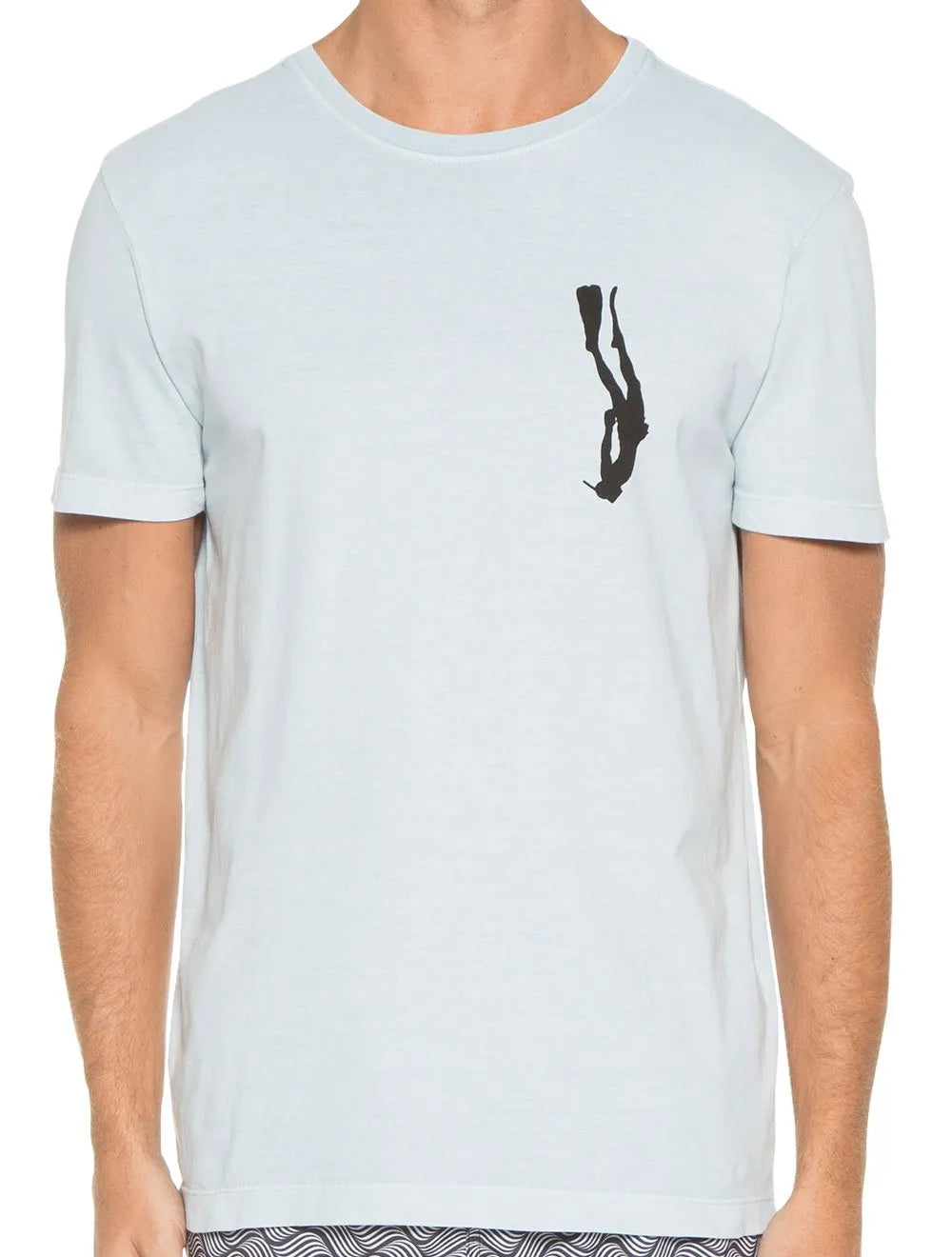 Camiseta Osklen Masculina Slim Rough Diver Azul Claro