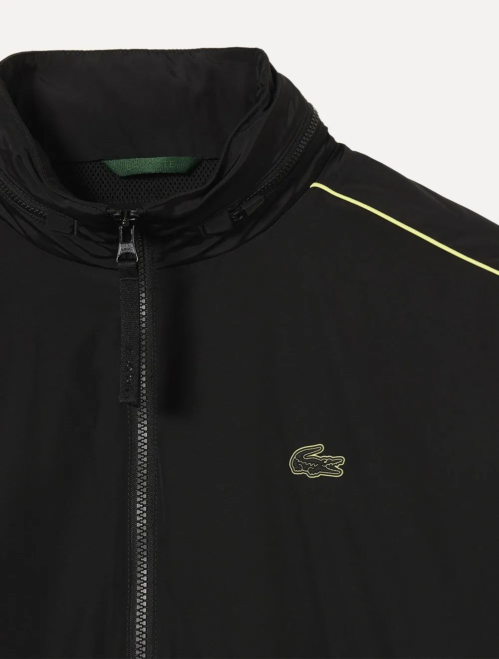 Jaqueta Lacoste Masculina Contrast Details Water-Resistant Zip-Up Preta