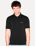 Polo Armani Exchange Slim Fit Malha de Algodão Half Zip Preta