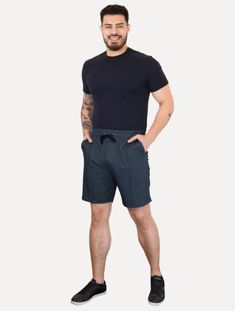 Bermuda Reserva Masculina Piquet Vegas Friso Azul Marinho