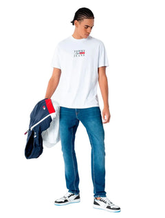 Camiseta Tommy Jeans Masculina Relaxed Timeless Silk Branca