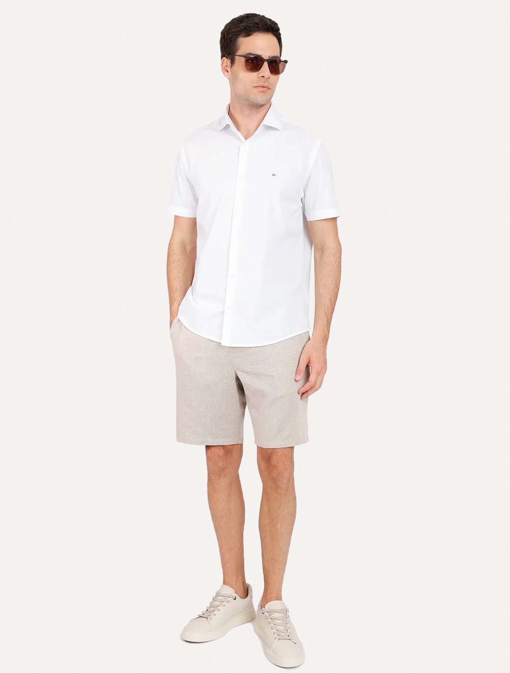 Bermuda Aramis Masculina Chino Nature Cáqui Mescla