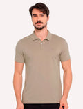 Polo Calvin Klein Masculina Piquet Slim Básica Sem Friso Cáqui Médio