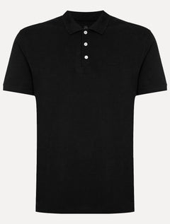 Polo John John Masculina Silm Fit New Simple Light Button Preta