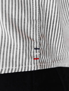 Camisa Tommy Hilfiger Masculina Regular Striped Poplin Preta