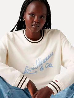 Moletom Levis Feminino Crewneck Relaxed Fit Signature Branco
