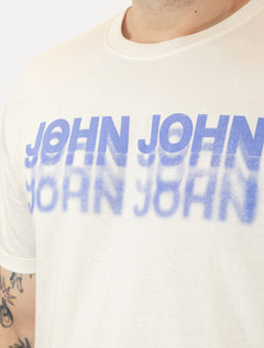 Camiseta John John Masculina Regular Logo Shadow Repeat Off-White