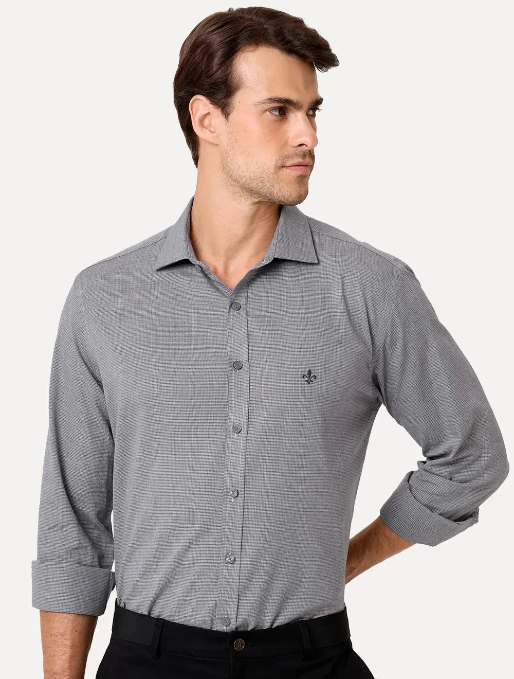 Camisa Dudalina Masculina Comfort Superfine Cotton Milano Azul Marinho