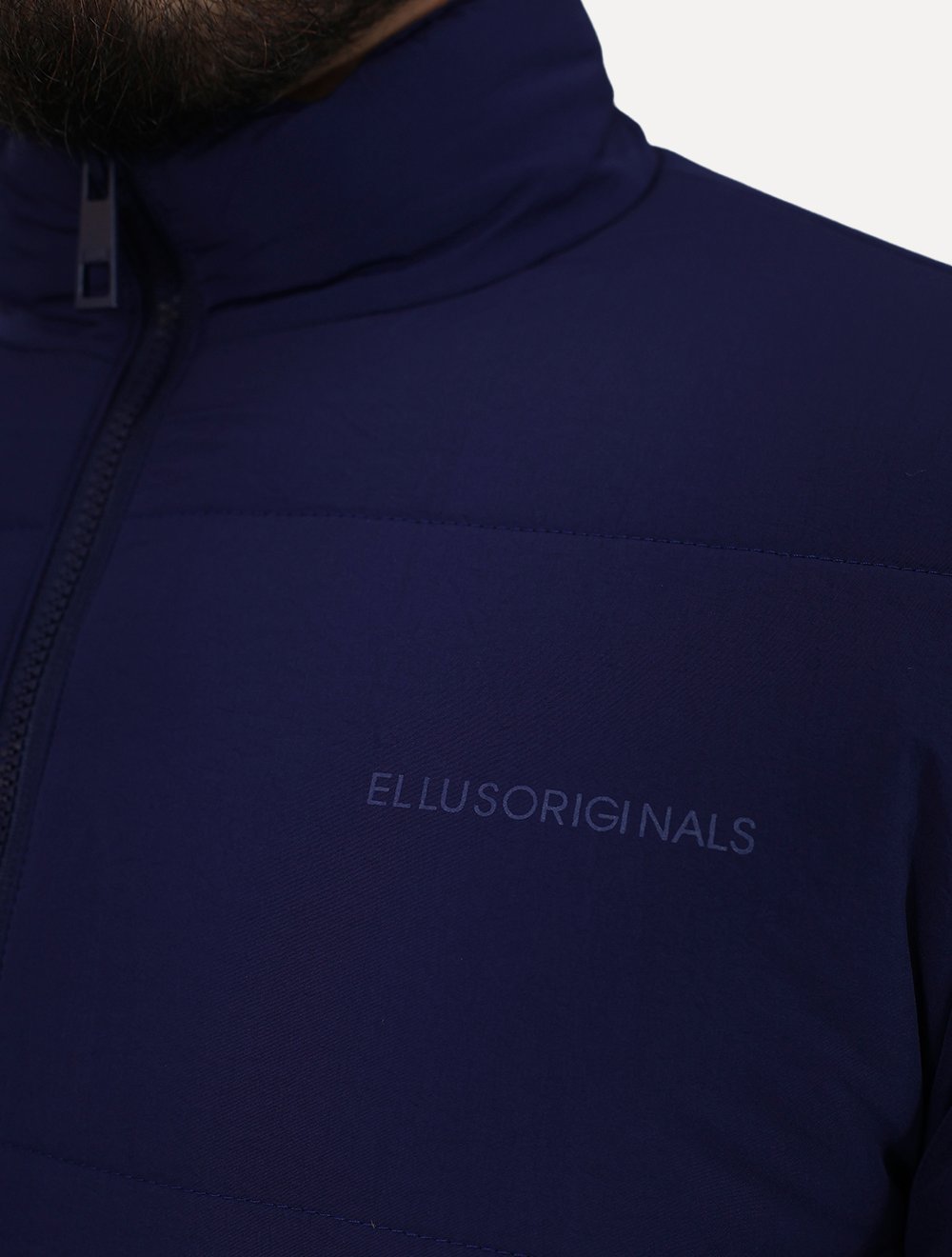 Jaqueta Ellus Masculina Nylon Puffer Wrinkle Azul Marinho
