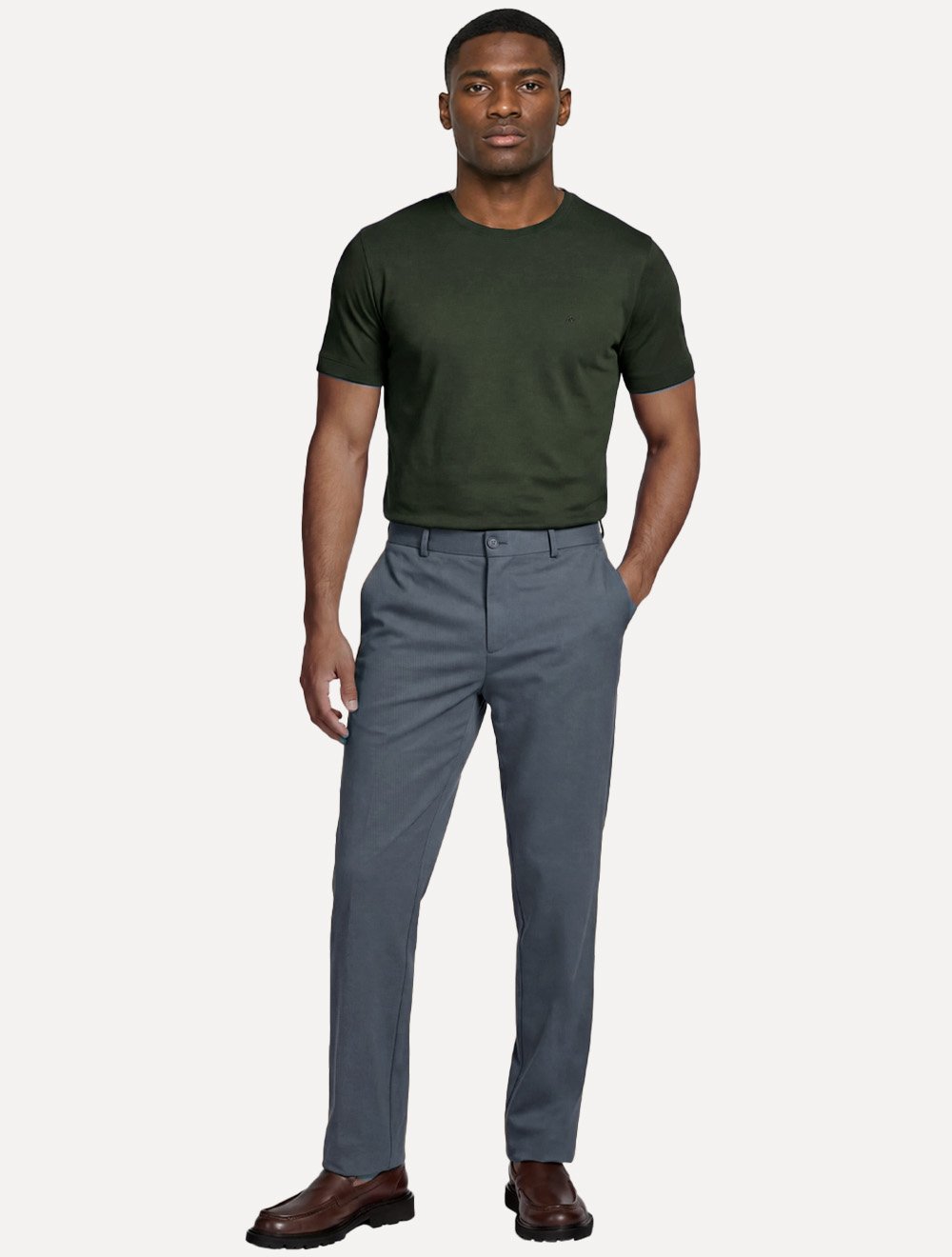 Camiseta Aramis Masculina Basic Lisa Mono Icon Verde Escuro