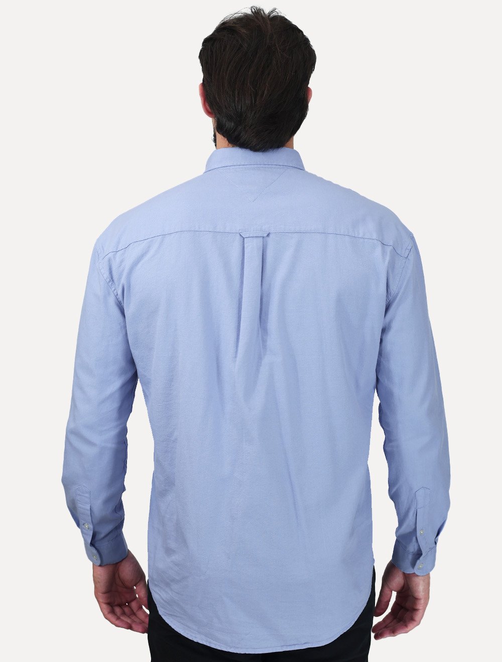 Camisa Tommy Jeans Masculina Relaxed Oxford Pocket Azul