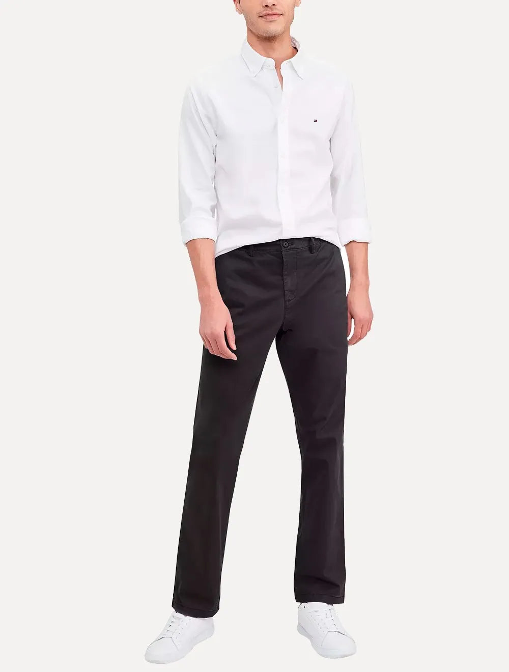 Calça Tommy Hilfiger Masculina Custom Fit THFlex Chino Stretch Preta