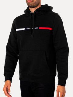 Moletom Tommy Hilfiger Masculino Chest Insert Hoodie Preta