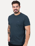 Camiseta King & Joe Premium Suedine Egípcio Logo Azul Marinho
