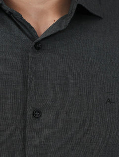 Camisa Aramis Masculina Slim Fil a Fil Antilia Cinza Escuro