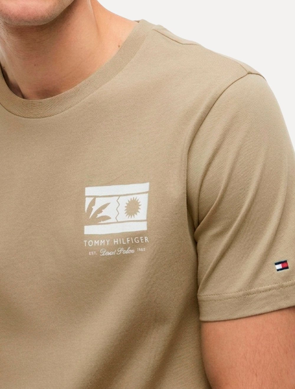 Camiseta Tommy Hilfiger Masculina Brand Love Graphic Tee Cáqui