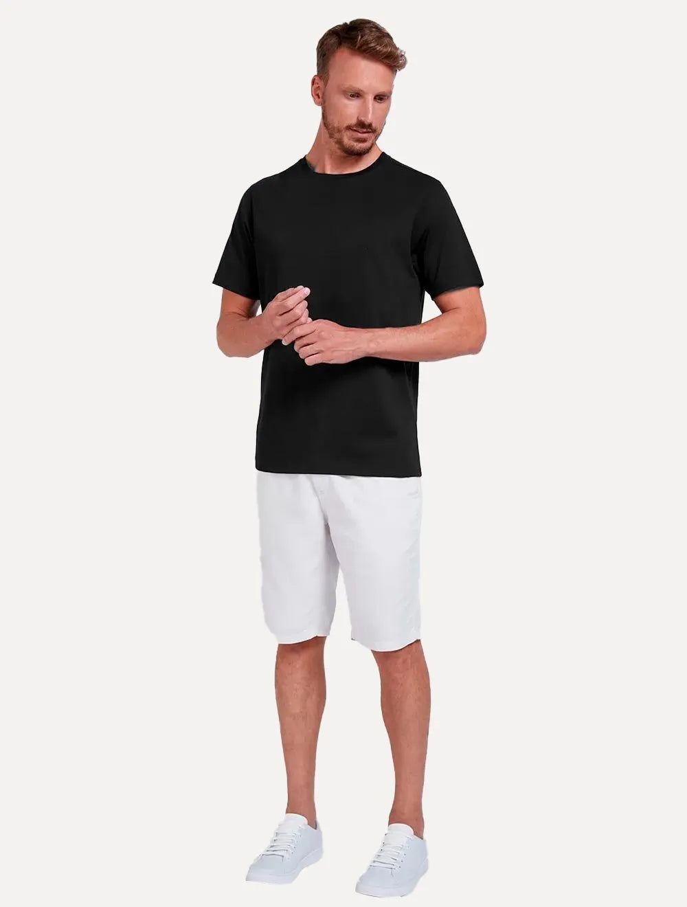 Camiseta Individual Comfort Pima Soft Touch Logo Preta