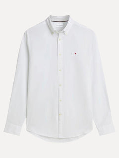 Camisa Tommy Hilfiger Masculina Slim Flex Pop Small Dobby Branca