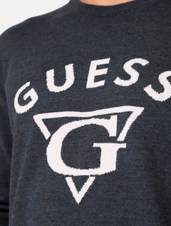 Blusa Guess Masculina Tricot Pullover Triangulo Azul Marinho