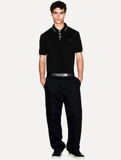 Polo Armani Exchange Masculina Regular Fit Jersey Preta