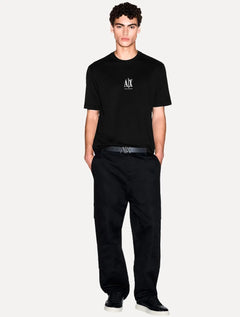 Camiseta Armani Exchange Masculina Regular Fit Small Logo Icon Preta