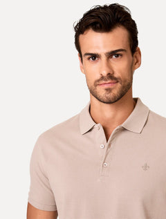 Polo Dudalina Piquet Essentials Cotton Basica Modal Cáqui Claro
