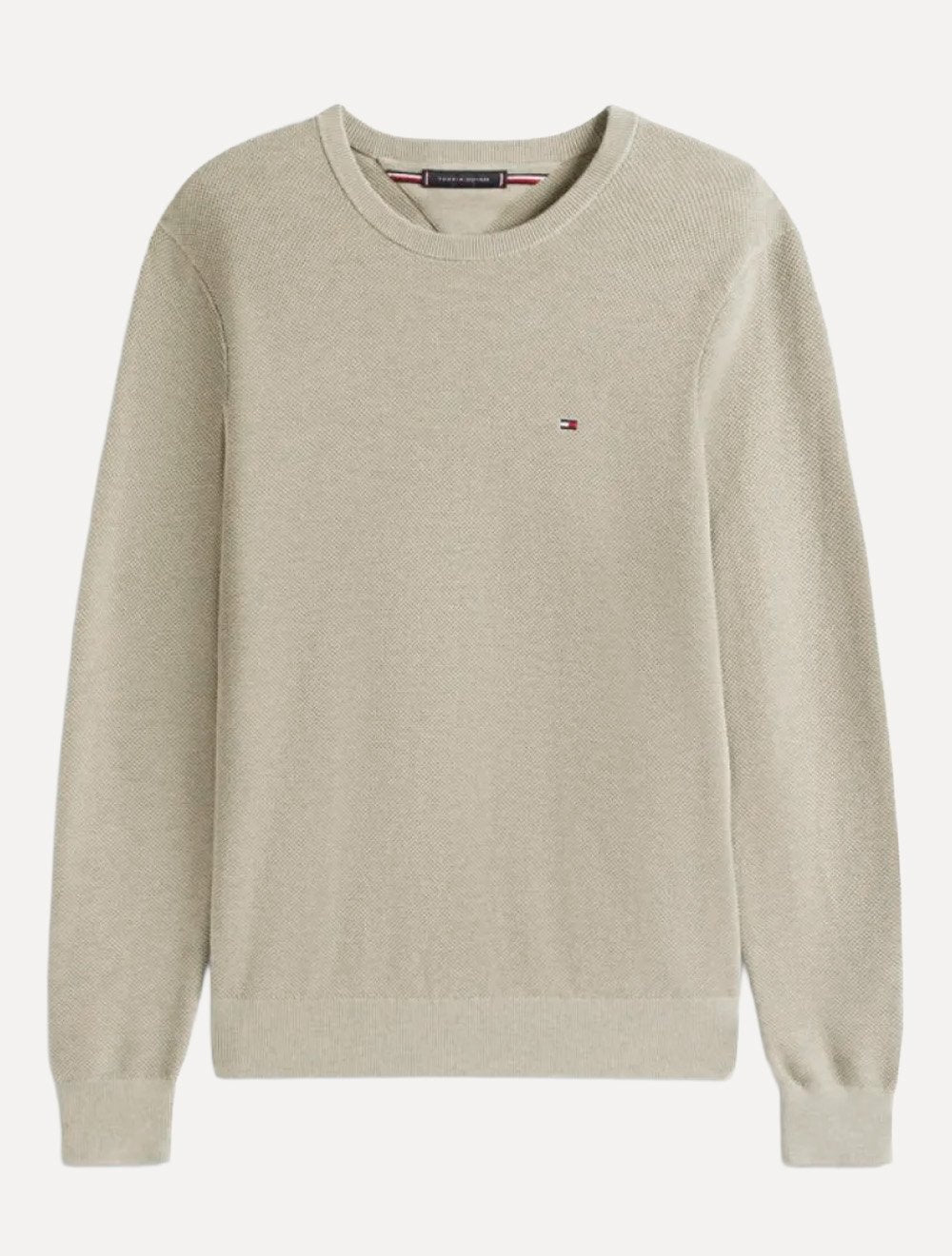 Suéter Tommy Hilfiger Masculino Essential C-Neck Structured Cáqui Mescla