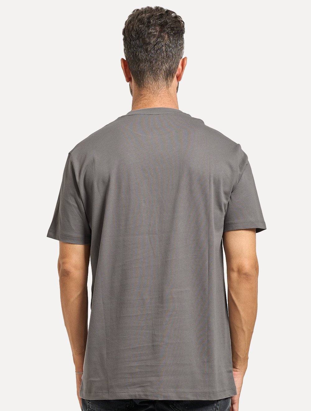 Camiseta Armani Exchange Masculina Regular Silk AX Frontal Logo Cinza