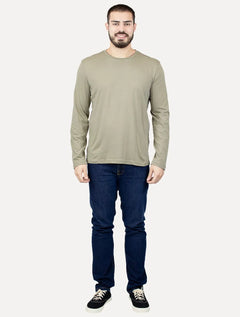 Camiseta Calvin Klein Jeans Masculina Rubber CK Frontal Cáqui Médio