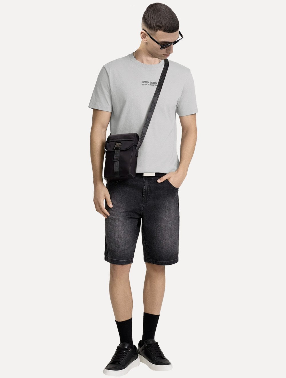 Camiseta John John Masculina Regular Fit Brand Relief Cinza Claro 