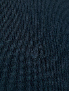 Suéter Calvin Klein Jeans Masculino Crewneck Tricot Mini Logo Azul Marinho