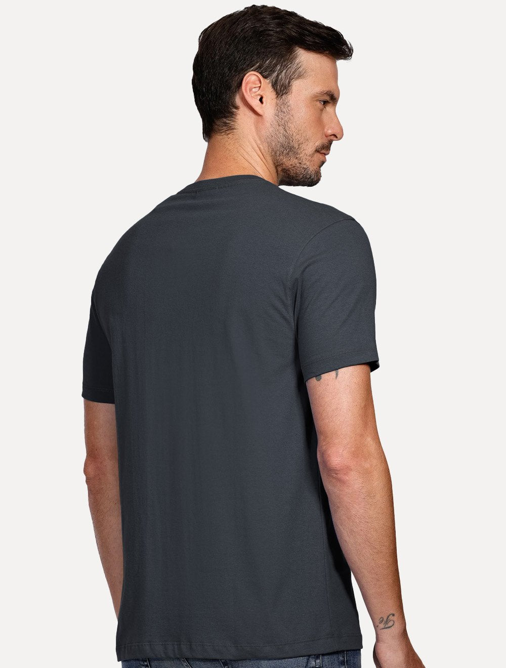 Camiseta Aramis Masculina Basic Lisa Mono Icon Cinza Escuro