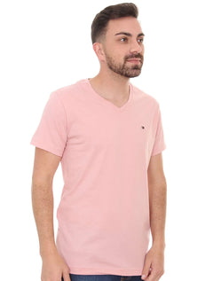 Camiseta Tommy Hilfiger Masculina Essential V-Neck Rosa Claro