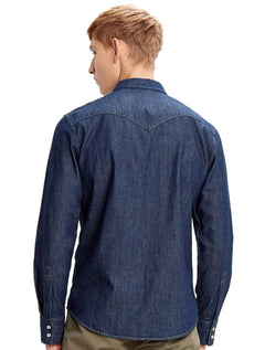 Camisa Jeans Levis Masculina Barstow Western Azul