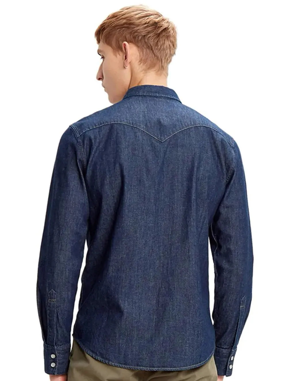 Camisa Jeans Levis Masculina Barstow Western Azul