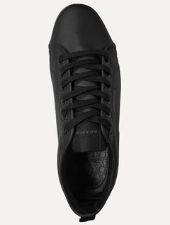 Tênis Aramis Masculino Couro Recortes Deep Leather All Black Preto