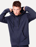Moletom Ellus Masculino Hoodie Full Zip Logo Azul Marinho