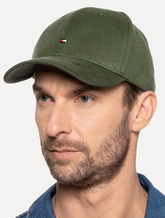 Boné Tommy Hilfiger Masculino Classic Cap Flag Tape Verde Militar