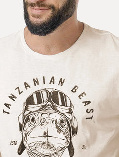 Camiseta King & Joe Masculina Slim Tanzanian Beach Off-White