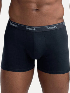 Cueca Mash Boxer Cotton Basic Preta/ Marinho Pack 2UN