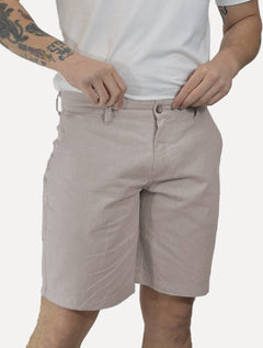 Bermuda Sergio K Masculina Chino Sarja Elastano Cinza