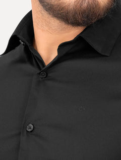 Camisa Calvin Klein Masculina Slim Essential Basic Logo Preta