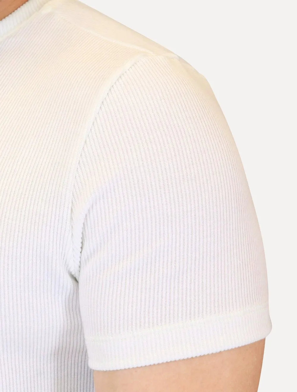 Camiseta Calvin Klein Masculina Canelada Mono Logo Off White