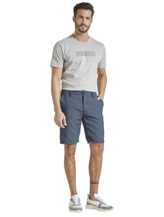 Bermuda Forum Masculina Sarja Benjamin Azul Marinho Mescla