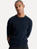 Suéter Calvin Klein Jeans Masculino Tricot Gola Careca Liso Azul Marinho