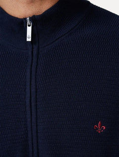 Blusa Dudalina Masculina Tricot Microtextura Azul Marinho